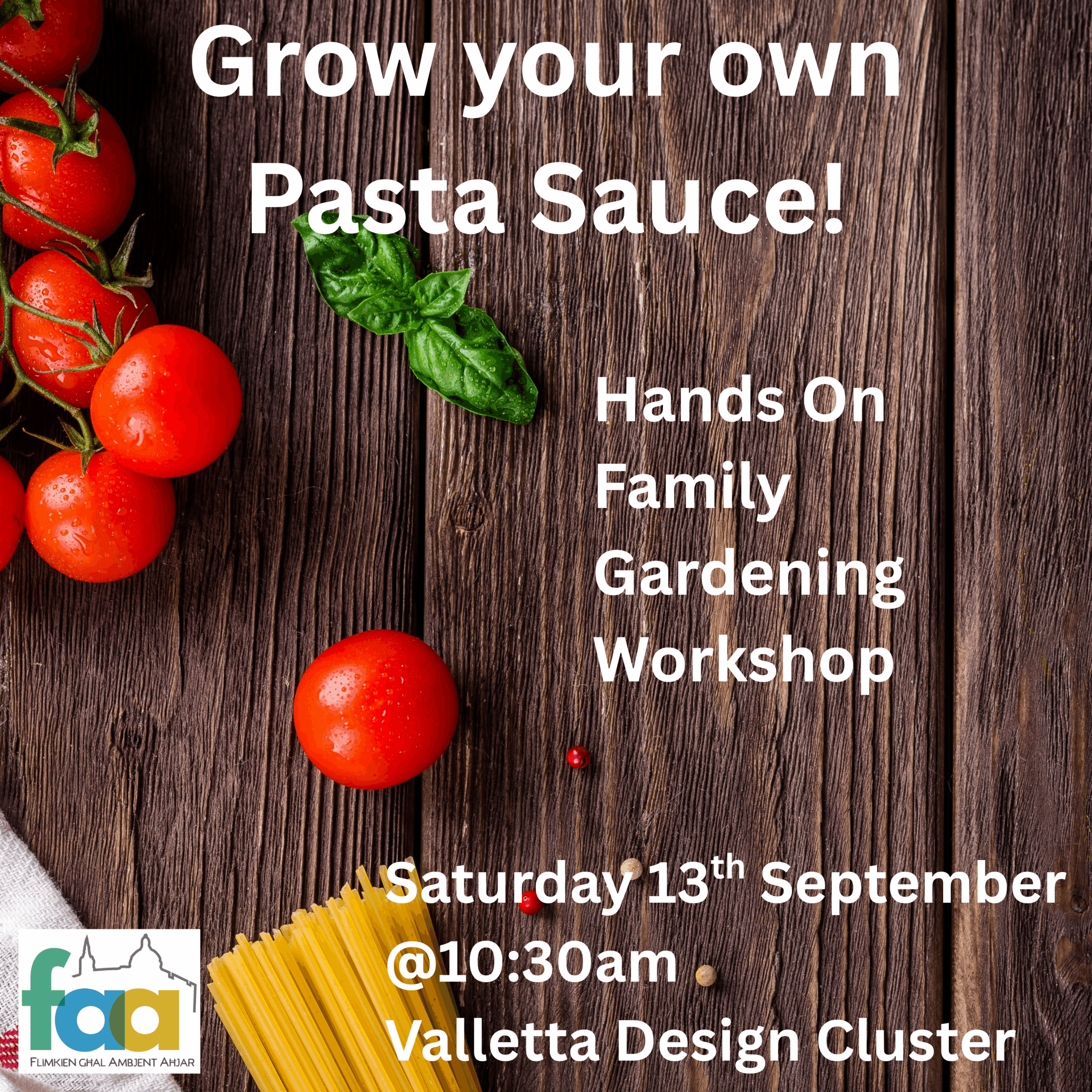 Family Gardening Workshop: Grow Your Own Pasta Sauce!